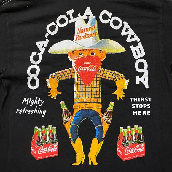 Coca Cola Cowboy Black Tee with Red and Yellow Accents - Picture 2 of 8